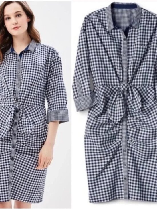 GAP Dresses & Skirts - GAP | Sarah Jessica Parker | Gingham Shirtdress sz M